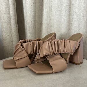 Nude strappy heel